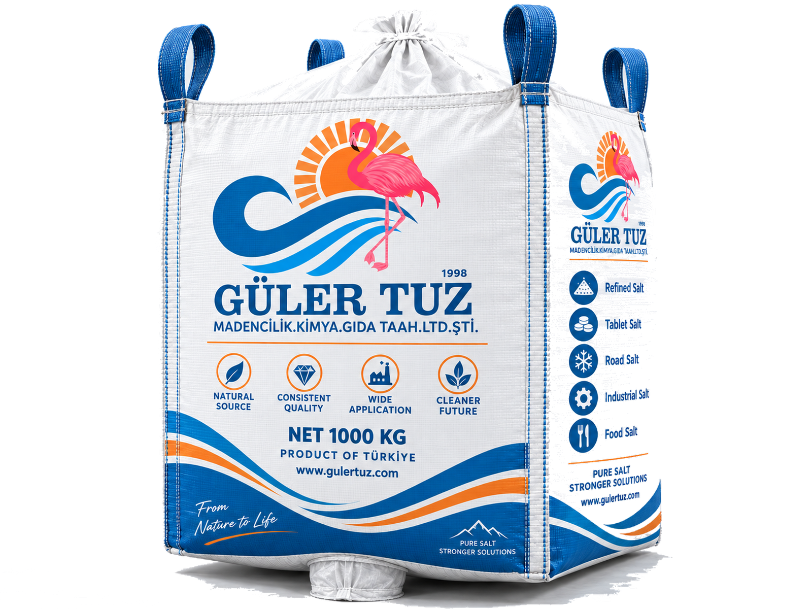 Güler Tuz klor-alkalisalt – originalförpackning i storsäck, leverans i stora tonnage
